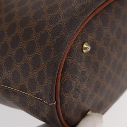 Celine Vintage Macadam Handbag Canvas and Leather, BROWN, CANVAS, Tote bag