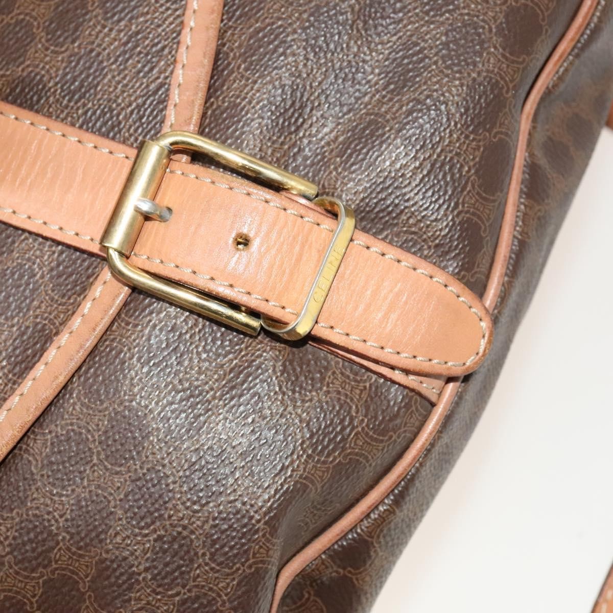 Celine Vintage Macadam Shoulder Bag Canvas, BROWN, CANVAS, Shoulder bag