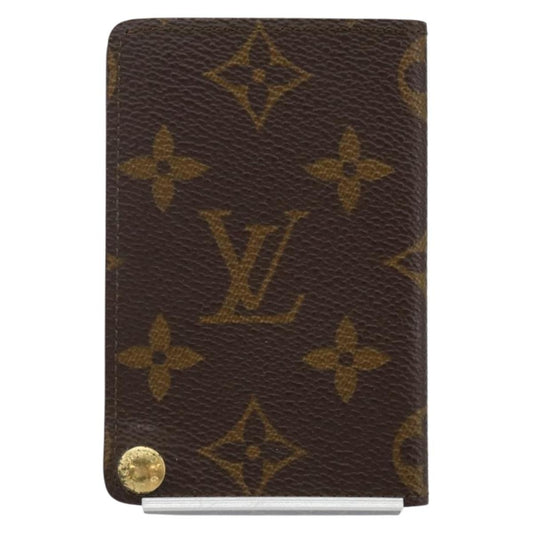 Louis Vuitton Porte Cartes Pression Card Case Monogram Canvas, BROWN, CANVAS, Card Holders