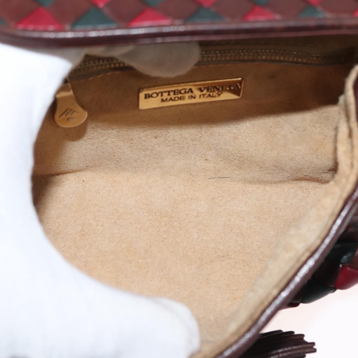 Bottega Veneta Intrecciato Clutch bag Calfskin, RED, LEATHER, Clutche & pouche