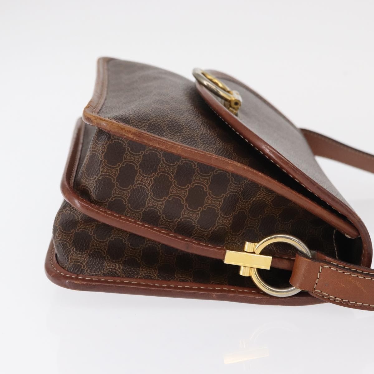 Celine Vintage Macadam Shoulder Bag Canvas, BROWN, CANVAS, Shoulder bag