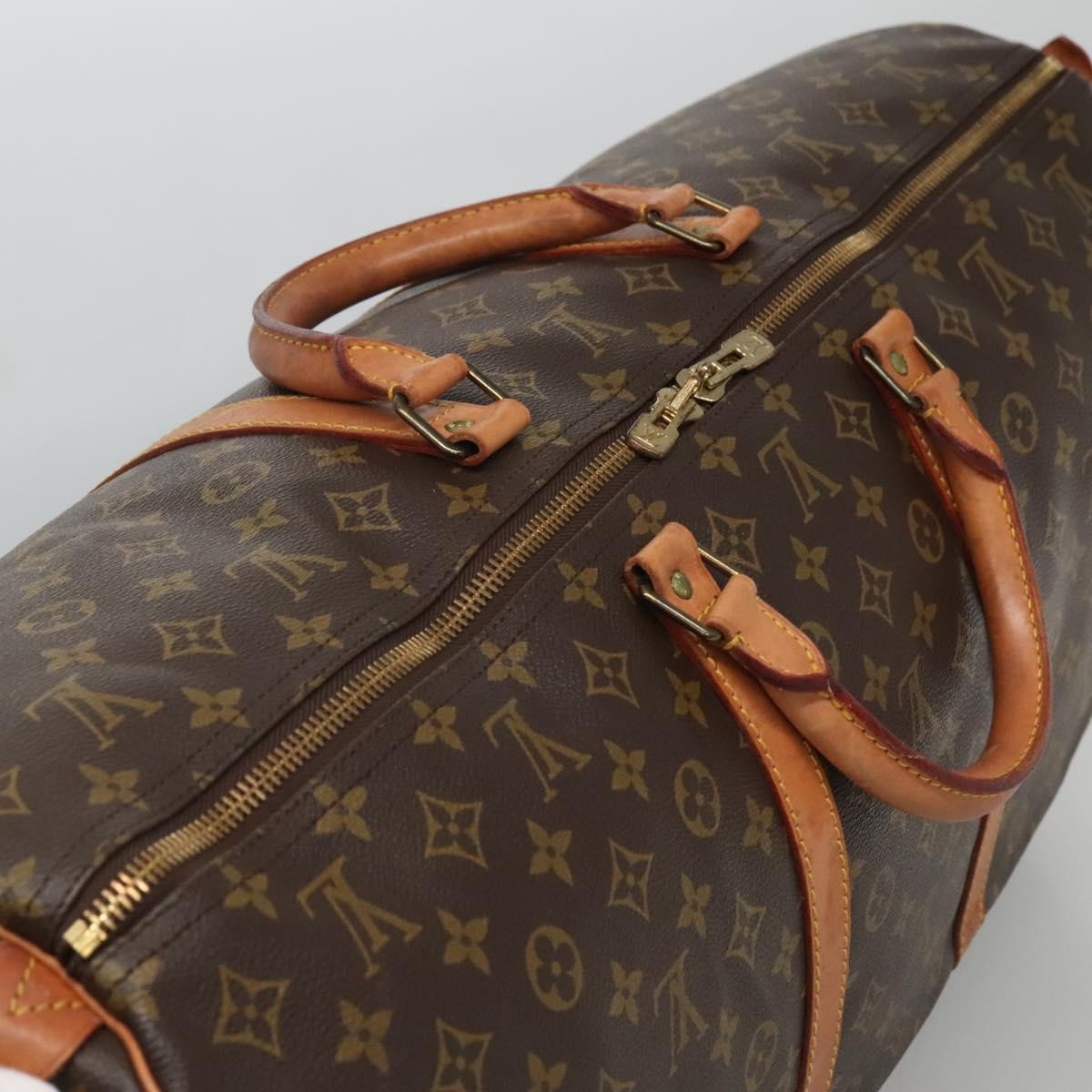 Louis Vuitton Keepall Bag Monogram Canvas, BROWN, CANVAS, Travel bag