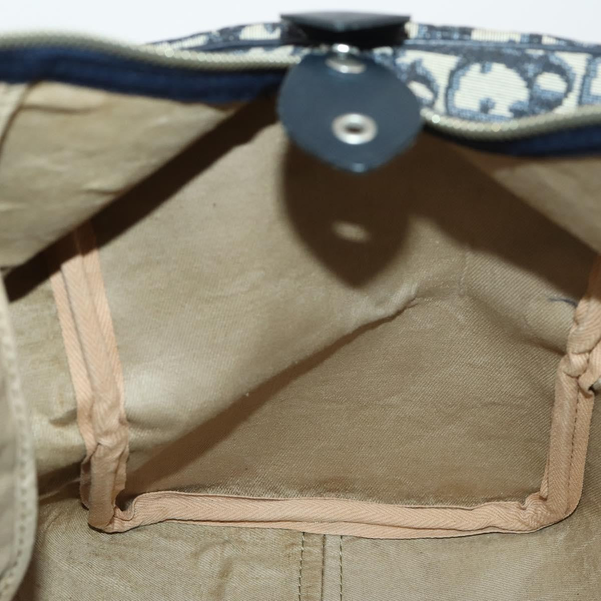 Christian Dior Vintage Trotter Boston Bag Canvas, NAVY, CANVAS, Travel bag