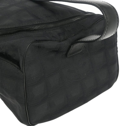 Chanel Travel Line Barrel Bag Nylon, BLACK, NYLON, Handbag