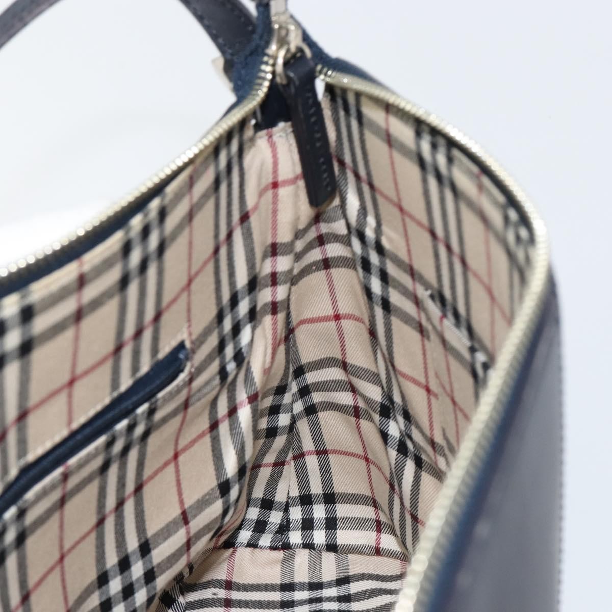 Burberry Vintage Shoulder Bag Leather, NAVY, LEATHER, Shoulder bag
