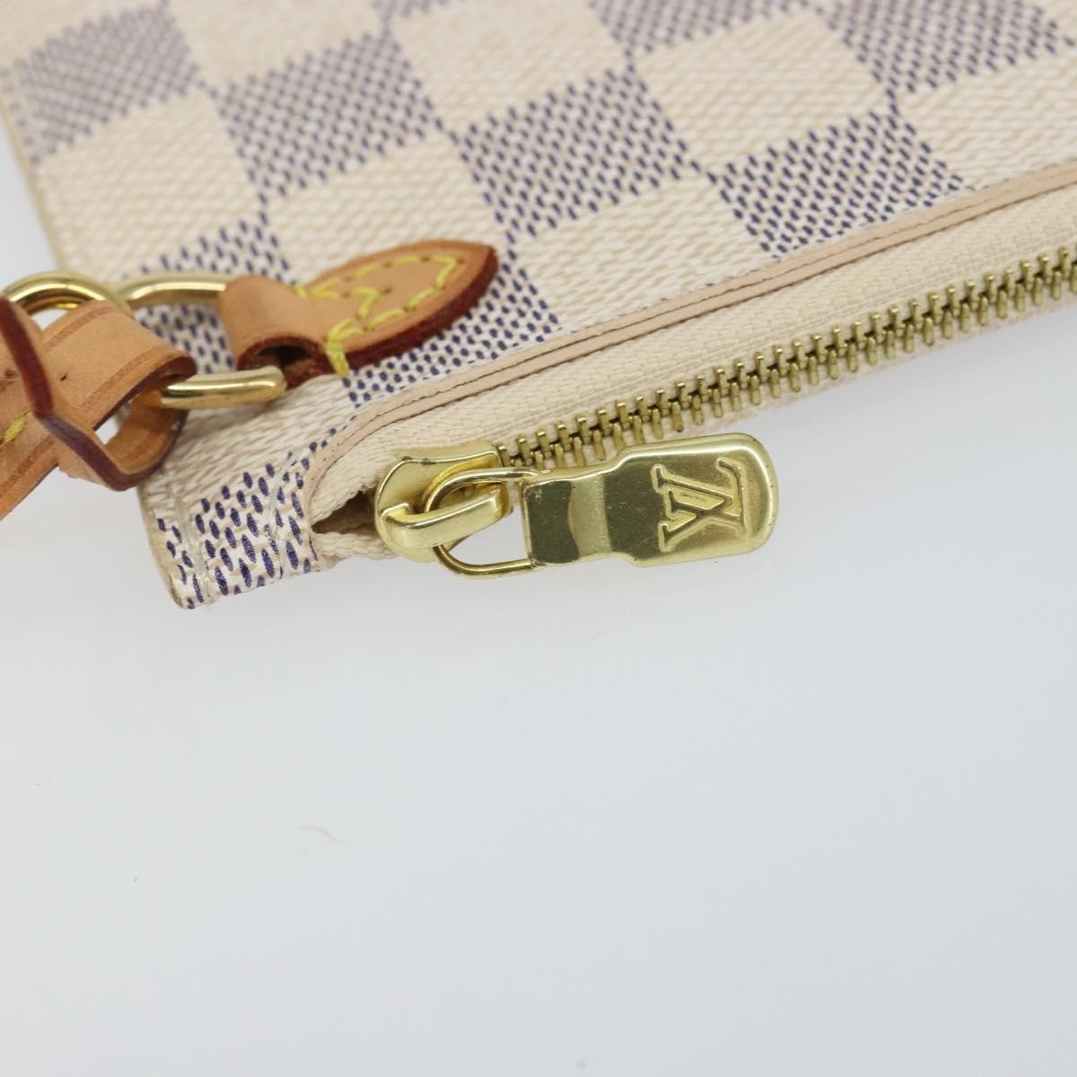 Louis Vuitton Neverfull Pochette Damier, BEIGE, CANVAS, Clutche & pouche