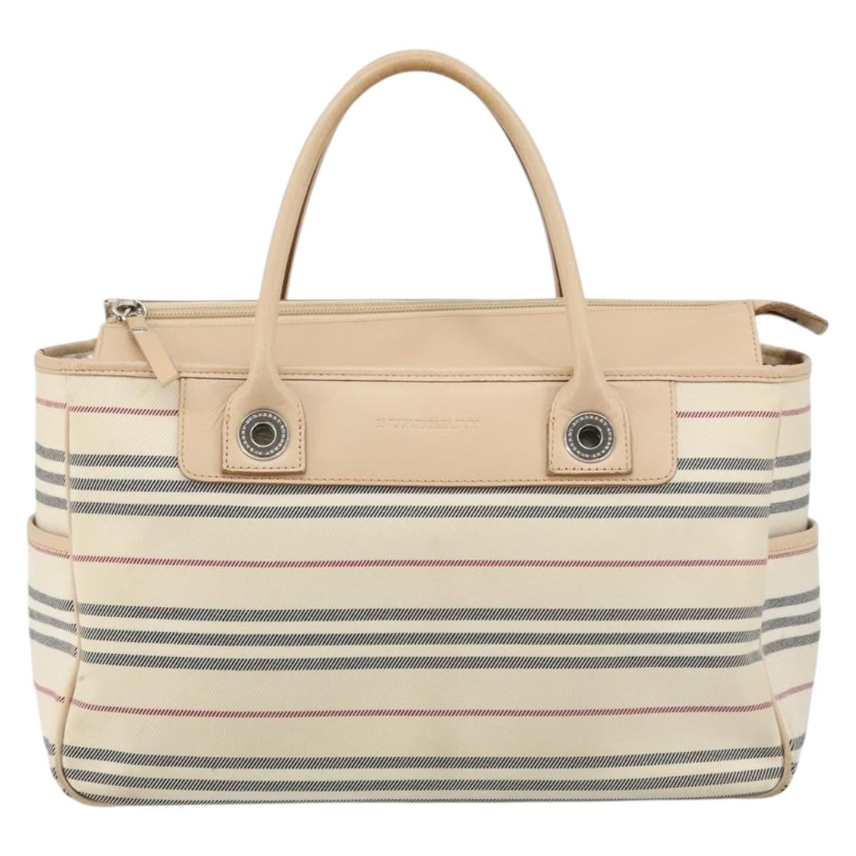 Burberry Nova Check Tote Canvas and Leather, BEIGE, CANVAS, Tote bag