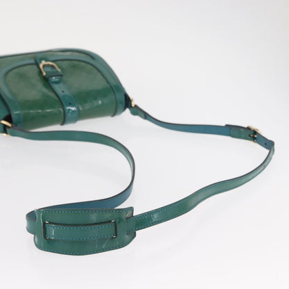 Gucci Vintage Flap Shoulder Bag Patent Leather, TURQUOISE, PATENT_LEATHER, Shoulder bag