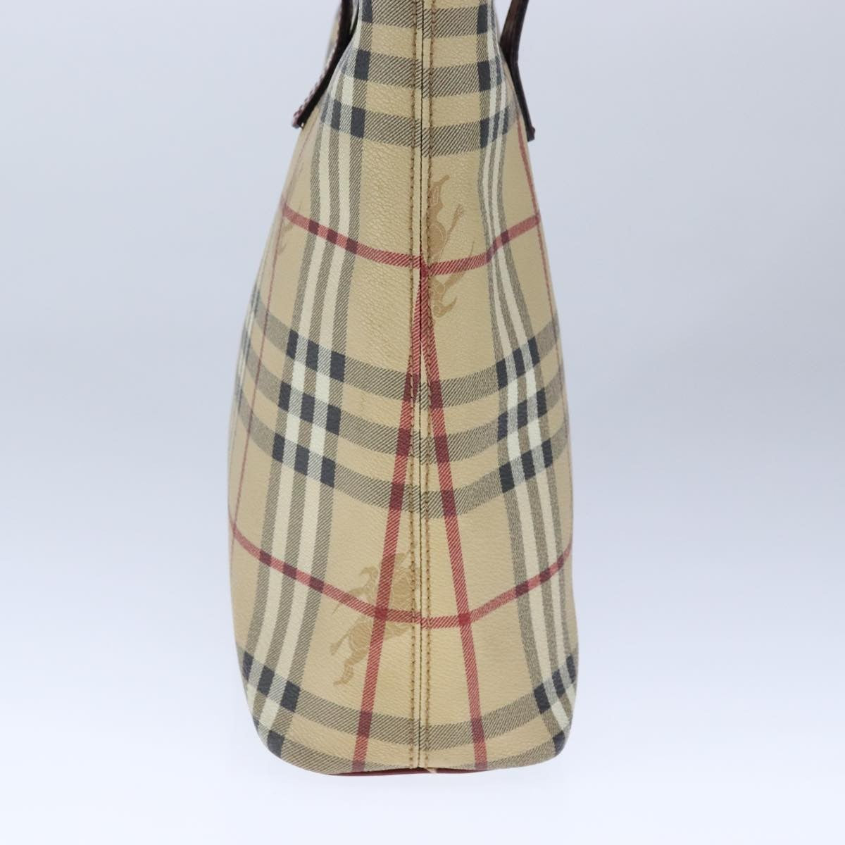 Burberry Top Handle Tote Haymarket Coated Canvas, BEIGE, PVC, Tote bag