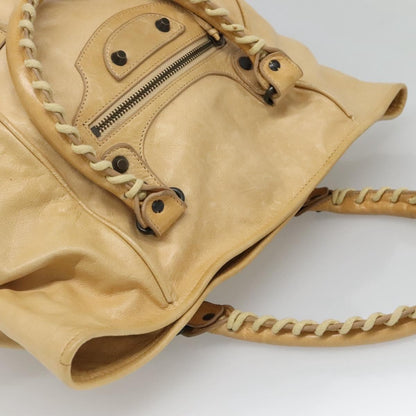 Balenciaga Classic Studs Sunday Tote Leather, BEIGE, LEATHER, Tote bag