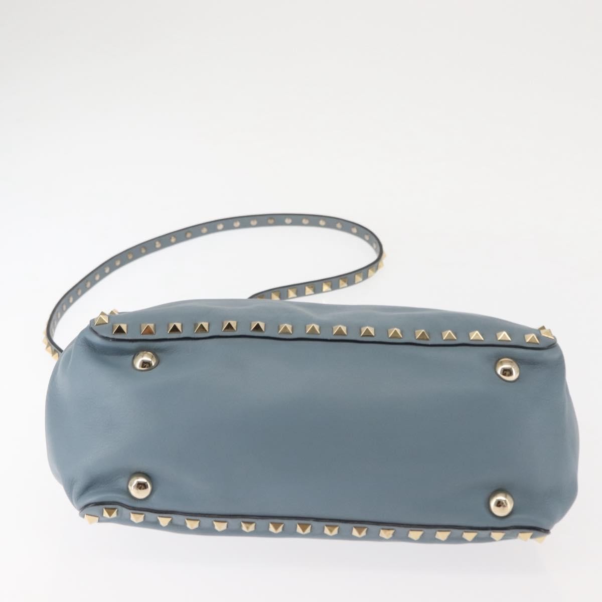 Valentino Garavani Rockstud Tote Soft Leather, BLUE, LEATHER, Tote bag