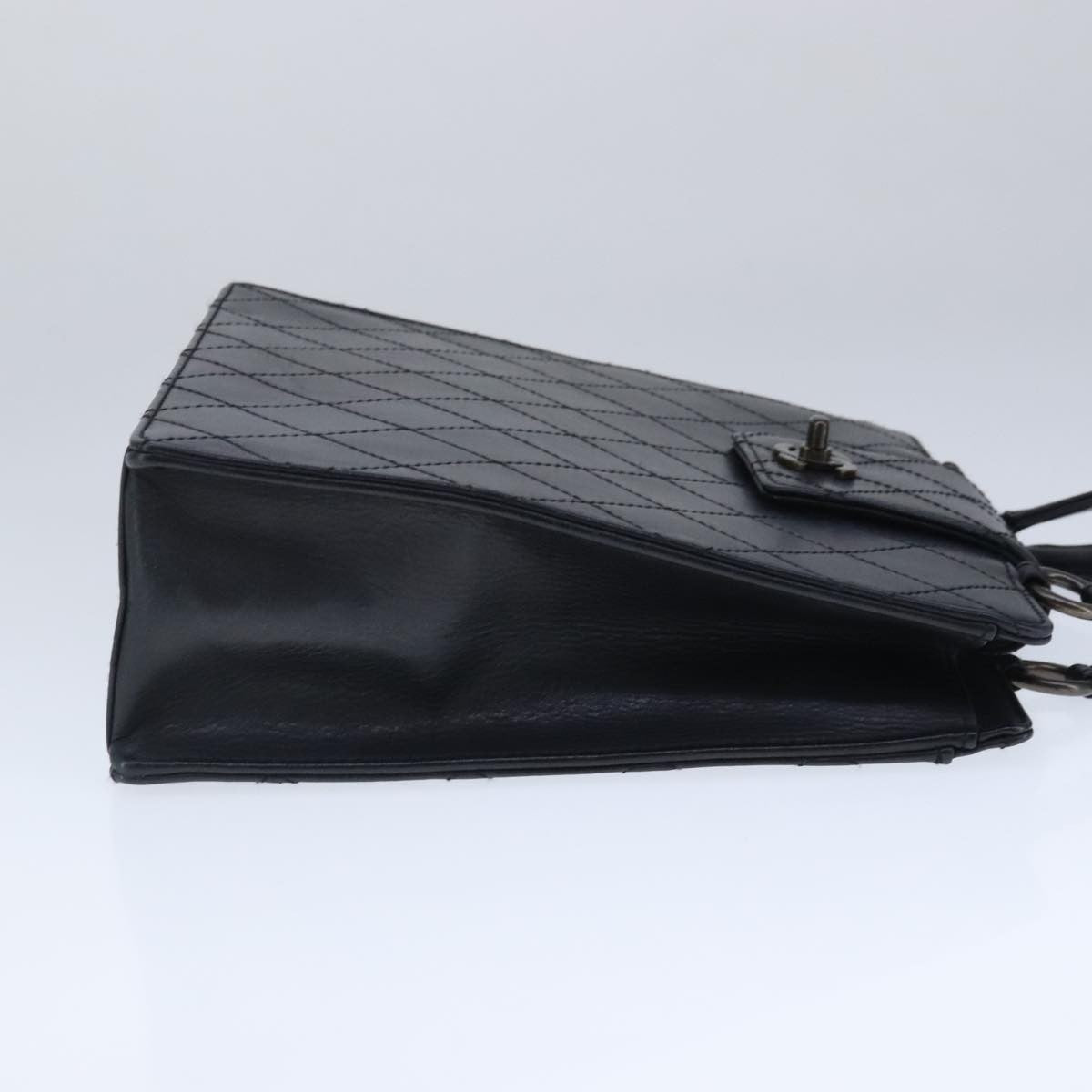 Chanel Vintage CC Turnlock Satchel Leather, BLACK, LEATHER, Handbag