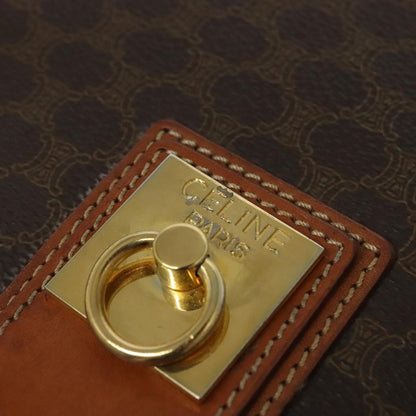 Celine Macadam Shoulder Bag PVC Leather, BROWN, CANVAS, Shoulder bag