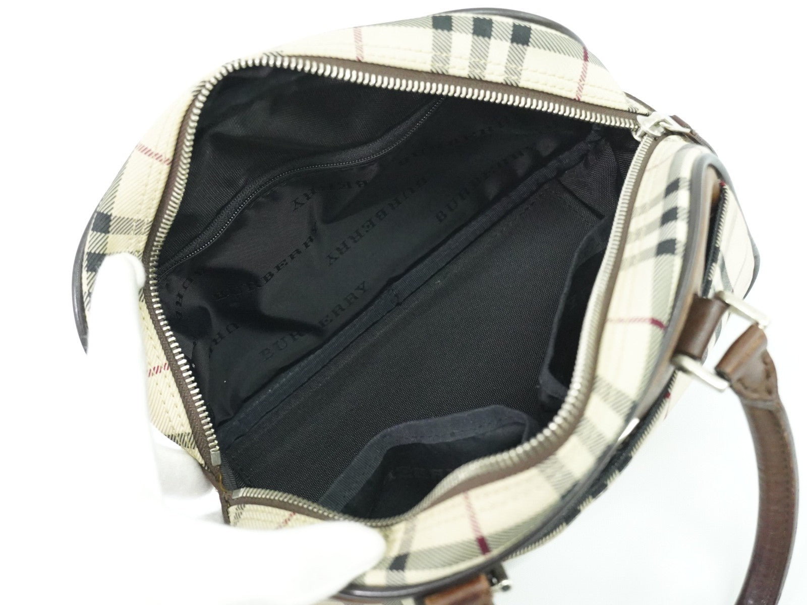 Burberry Nova Check Handbag Nova Check Canvas and leather, BEIGE, CANVAS, Handbag