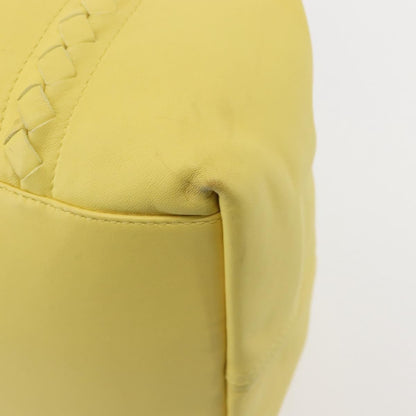 Bottega Veneta A-Shape Tote Leather with Intrecciato Detail, YELLOW, LEATHER, Shoulder bag
