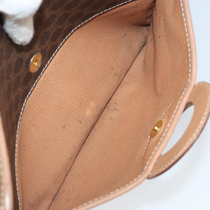 Celine Macadam Pochette Canvas and Leather, BROWN, CANVAS, Clutche & pouche