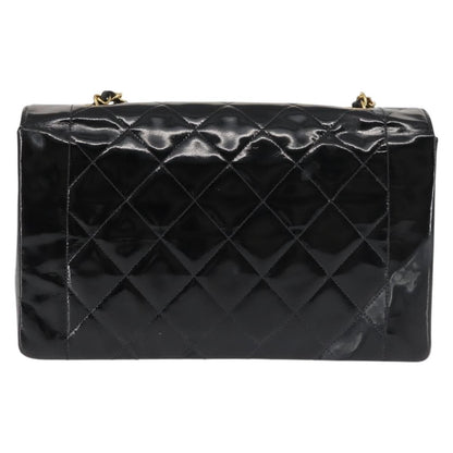 Chanel Vintage Diana Flap Bag Quilted Patent, BLACK, PATENT_LEATHER, Shoulder bag