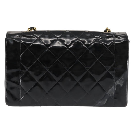 Chanel Vintage Diana Flap Bag Quilted Patent, BLACK, PATENT_LEATHER, Shoulder bag