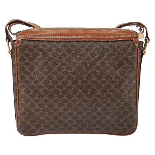 Celine Macadam Shoulder Bag PVC Leather, BROWN, CANVAS, Shoulder bag