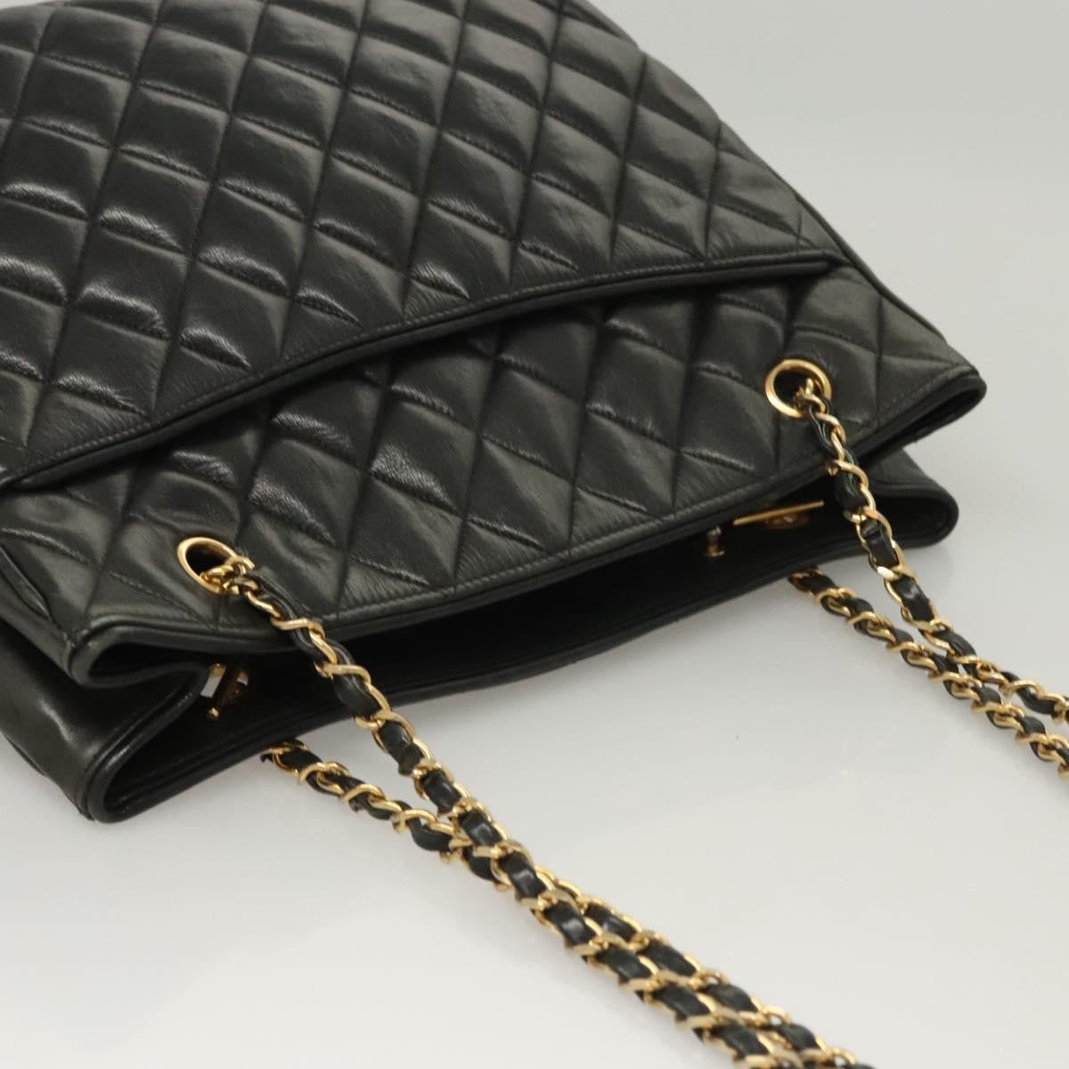 Chanel Chain Shoulder Bag Leather, Black, Leather, Shoulder Bag