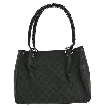 Gucci Vintage tote Leather, BLACK, CANVAS, Tote bag