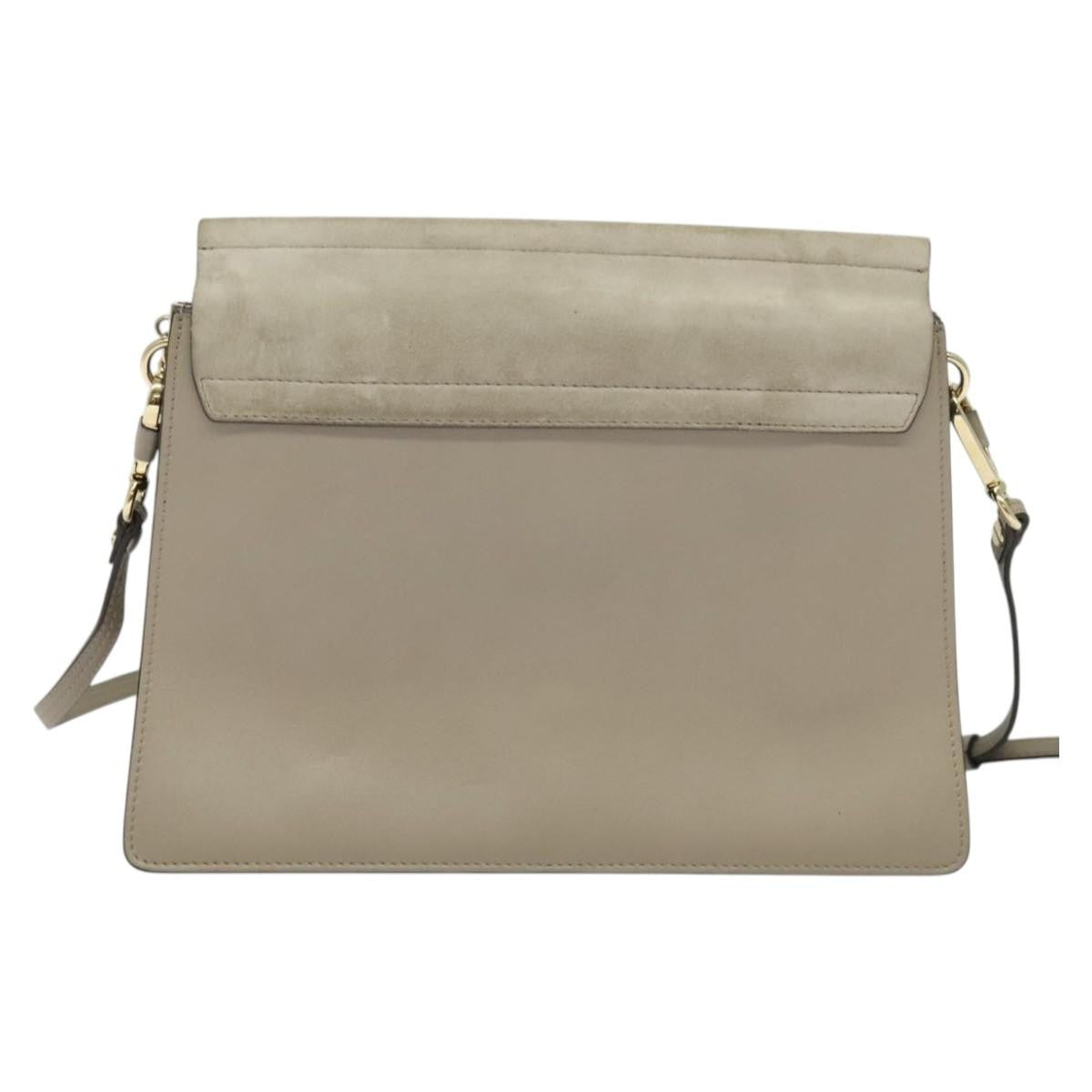 Chloe Faye Shoulder Bag Leather and Suede, GRAY, SUEDE, Shoulder bag