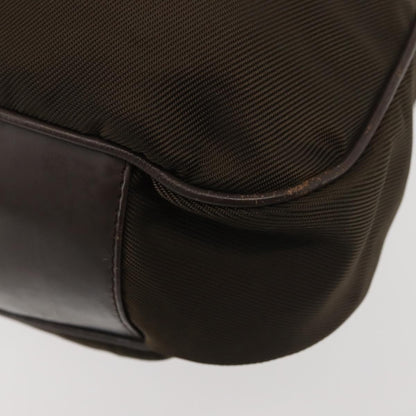 Gucci Sherry bamboo Shoulder Bag Nylon, KHAKI, NYLON, Shoulder bag