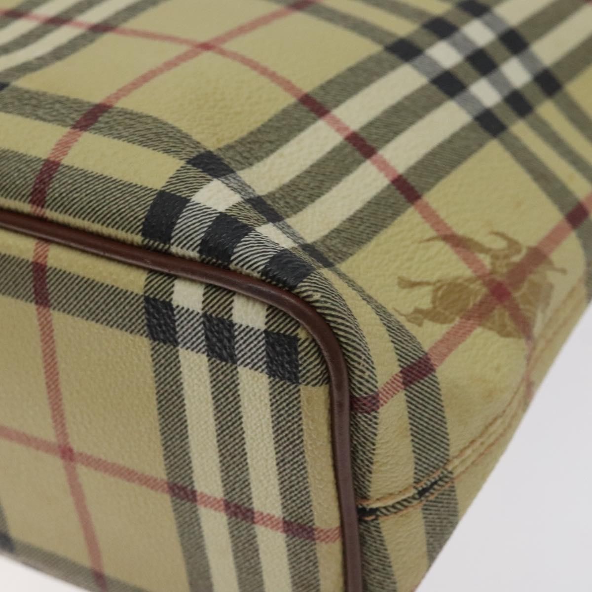 Burberry Top Handle Tote Haymarket Coated Canvas, BEIGE, PVC, Tote bag