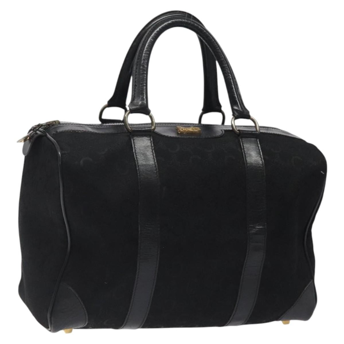 Celine C Sulky Handbag Canvas, BLACK, CANVAS, Handbag