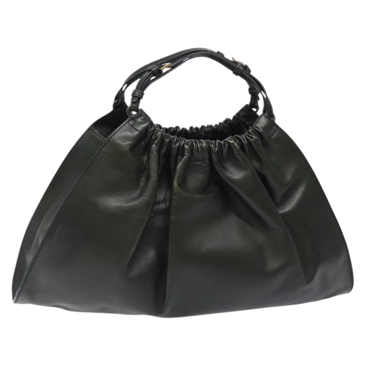 Gucci Vintage Handbag Leather, KHAKI, LEATHER, Handbag