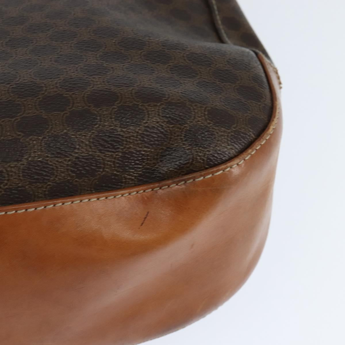 Celine Vintage Macadam Shoulder Bag Canvas and Leather, BROWN, CANVAS, Shoulder bag