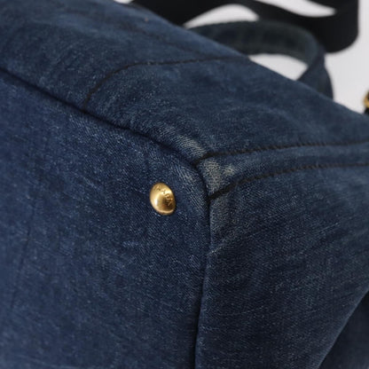 Prada Canapa Open Tote Canvas, BLUE, CANVAS, Tote bag