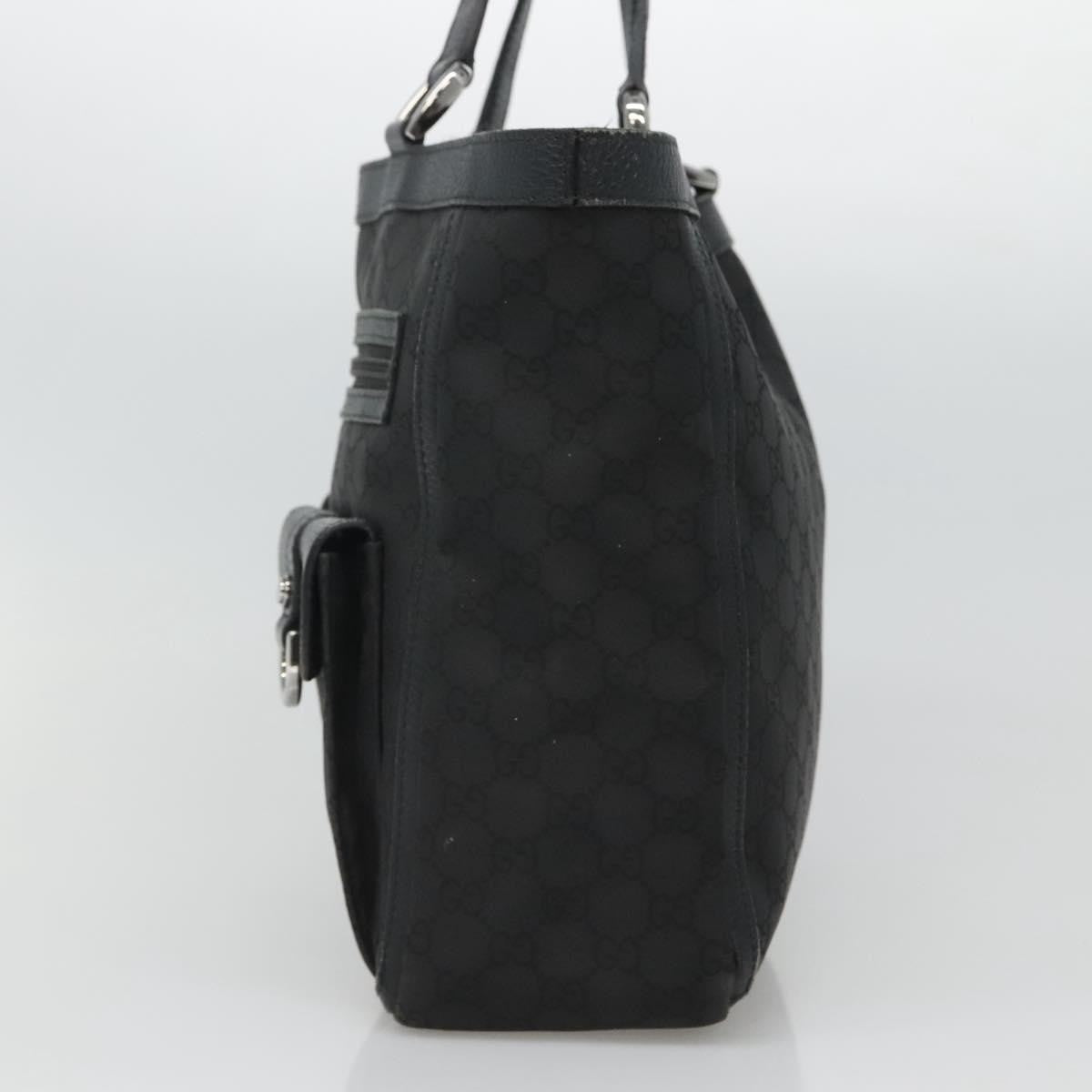 Gucci Abbey Pocket Tote GG Canvas, Black, Canvas, Tote Bag