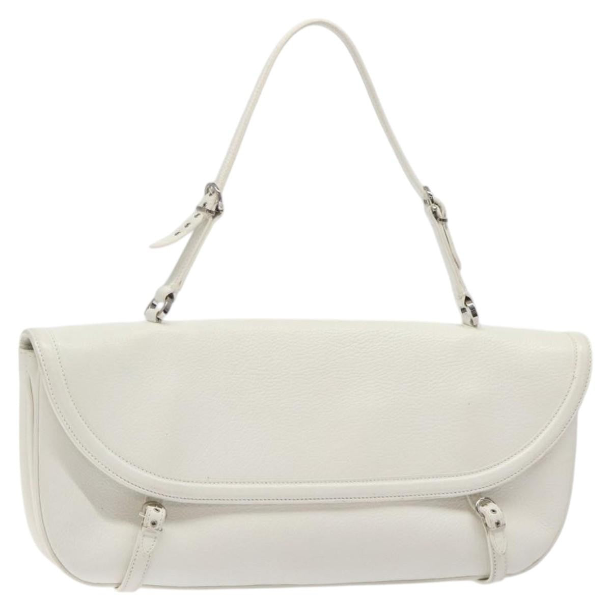 Salvatore Ferragamo Shoulder Bag Leather, WHITE, LEATHER, Shoulder bag