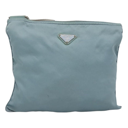 Prada Flat Messenger Bag Tessuto, BLUE, NYLON, Shoulder bag