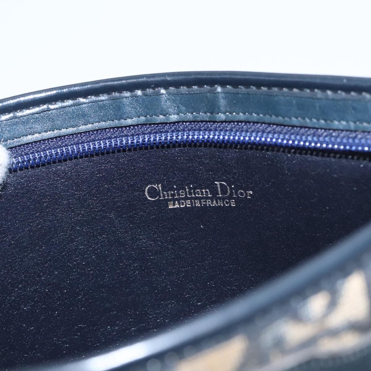 Christian Dior Vintage Trotter Shoulder Bag Canvas, NAVY, CANVAS, Shoulder bag