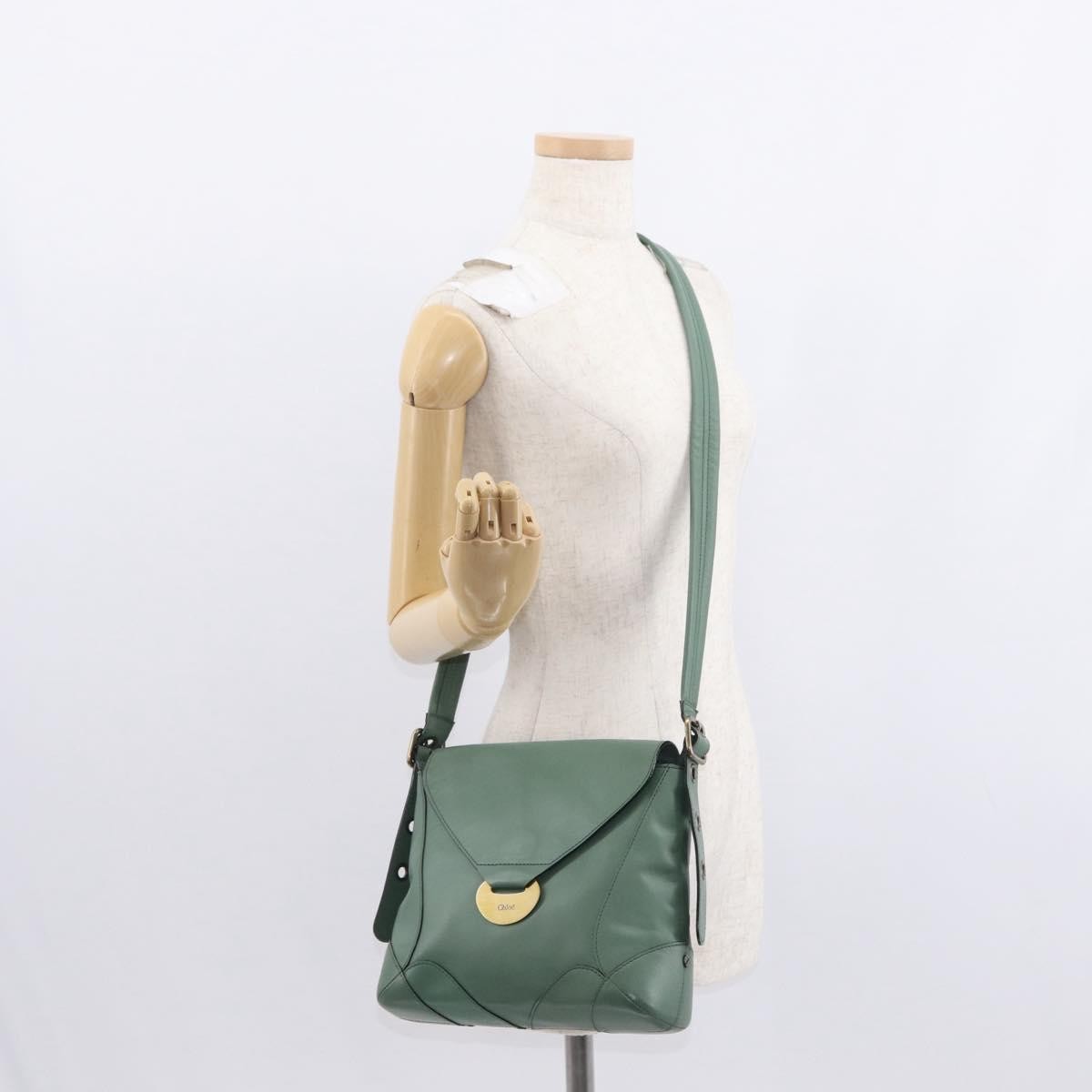 Chloe Vintage Flap shoulder bag Leather, GREEN, LEATHER, Shoulder bag