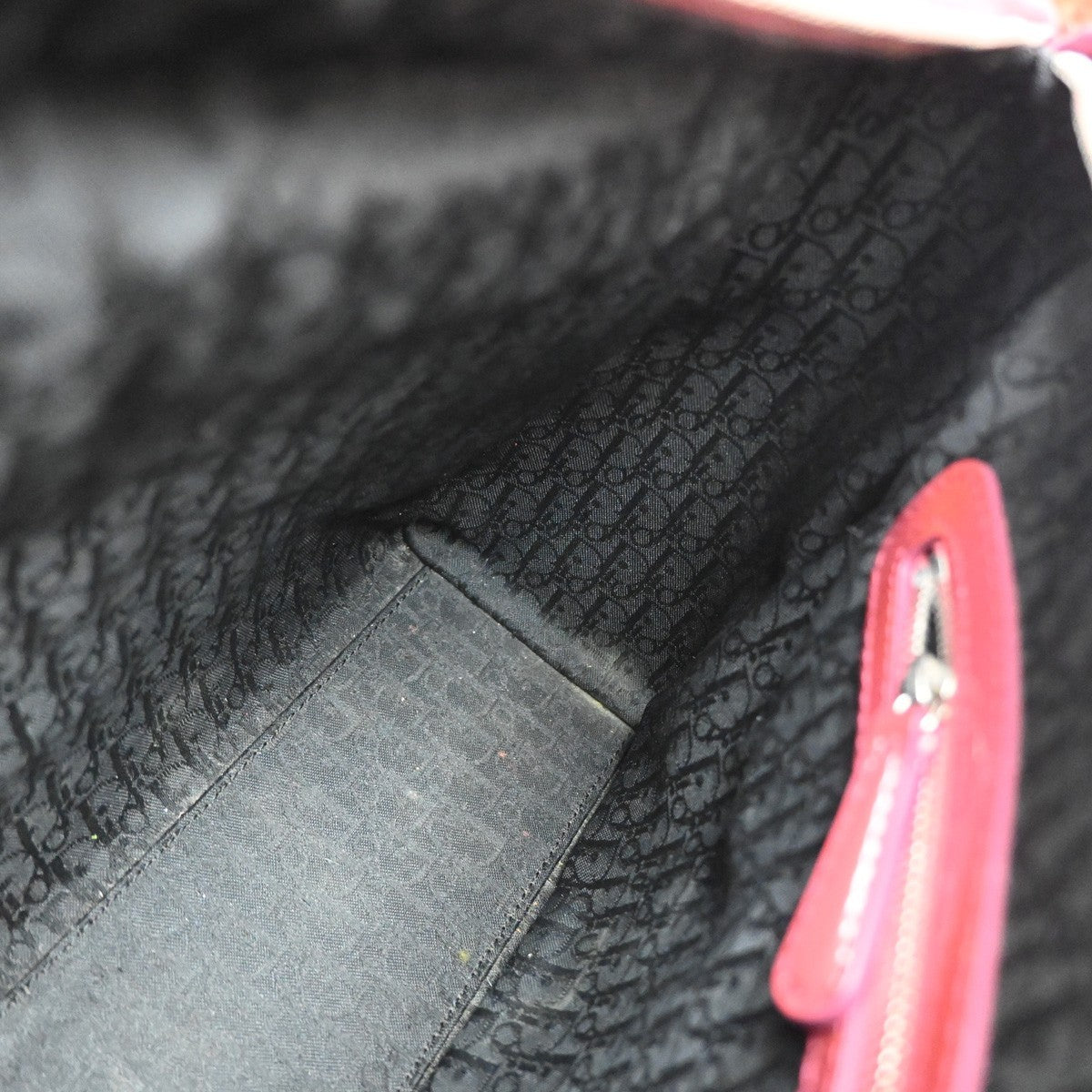 Christian Dior Vintage Lady Dior Bag Cannage Quilt Patent, RED, PATENT_LEATHER, Handbag