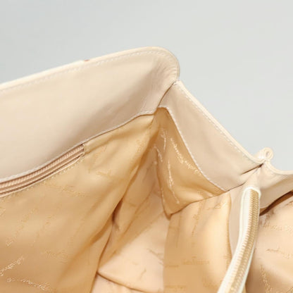 Salvatore Ferragamo Gancini Shoulder Bag Leather, WHITE, LEATHER, Handbag