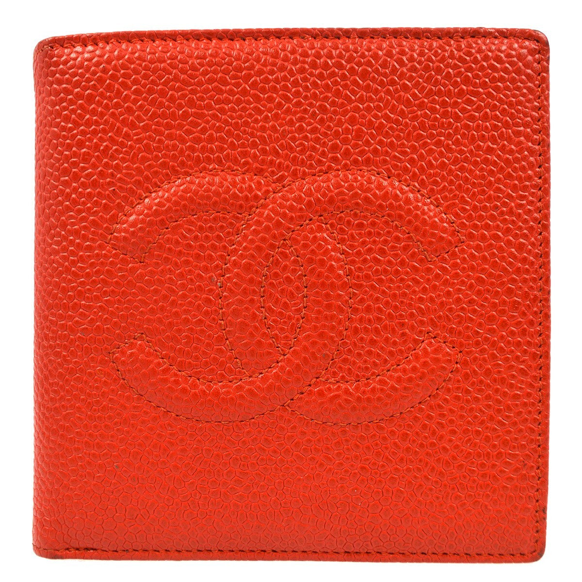 Chanel Vintage Timeless CC Bifold Wallet Caviar, RED, LEATHER, Wallets