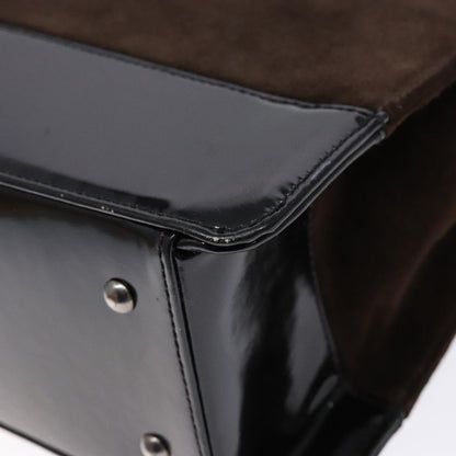 Chanel Vintage Logo Tote Suede, BROWN, SUEDE, Tote bag