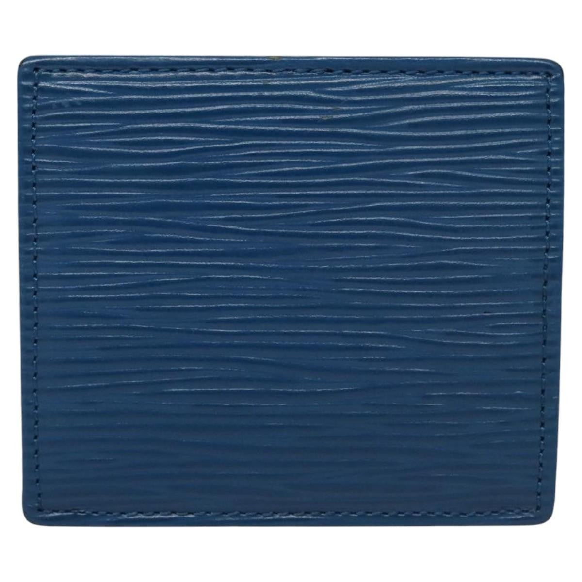 Louis Vuitton Porte Monnaie Boite Epi Leather, BLUE, LEATHER, Wallets