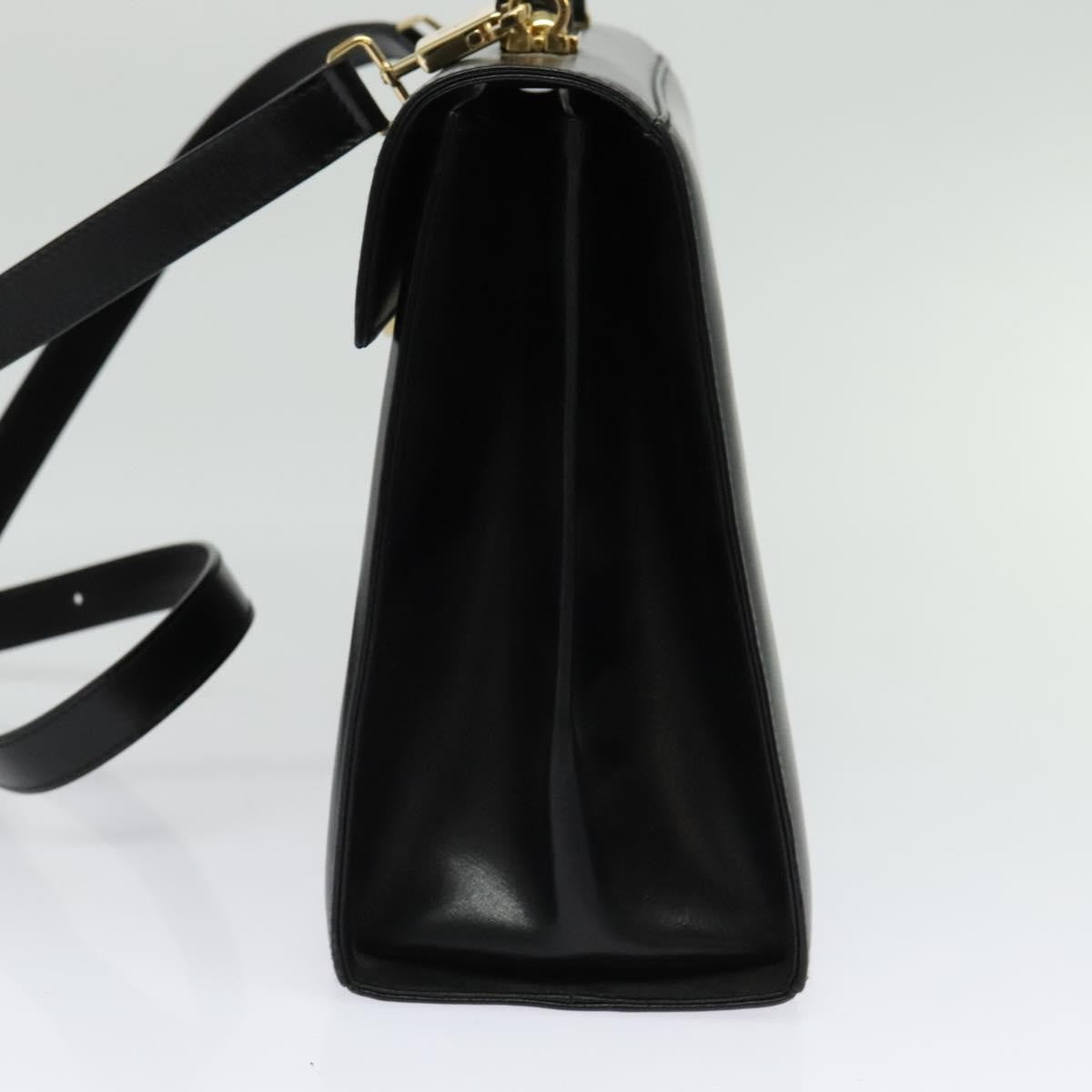 Salvatore Ferragamo Gancini Convertible Top Handle Bag Leather, BLACK, LEATHER, Handbag