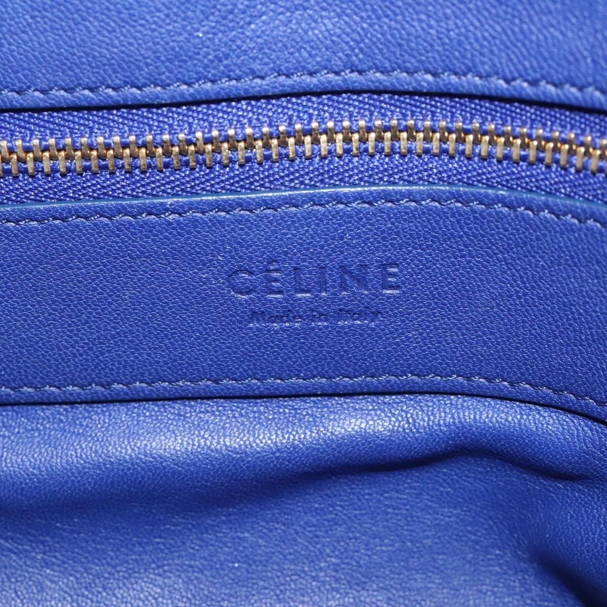 Celine Horizontal Bi-Cabas Tote Leather, BLUE, LEATHER, Tote bag