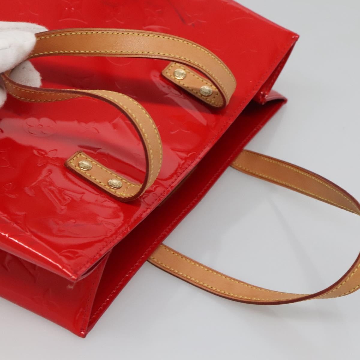 Louis Vuitton Reade Handbag Monogram Vernis, RED, PATENT_LEATHER, Handbag