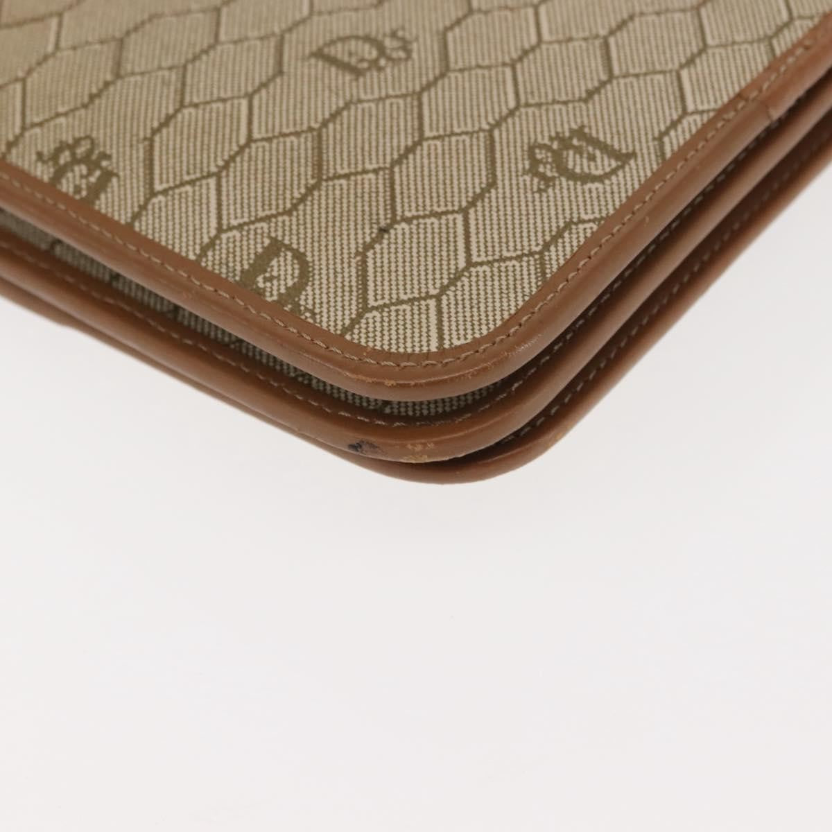 Christian Dior Vintage Honeycomb chain Canvas, BEIGE, CANVAS, Shoulder bag