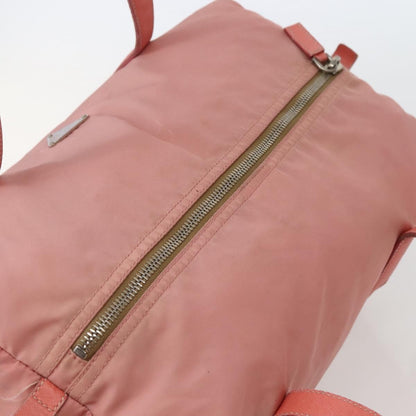 Prada Side Pocket Bauletto Bag Nylon with Leather, PINK, NYLON, Handbag