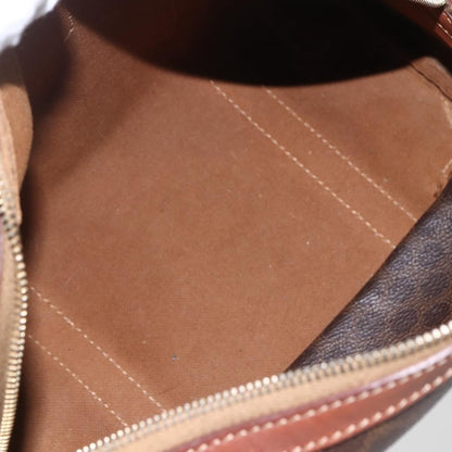 Celine Vintage Macadam Handbag Canvas and Leather, BROWN, CANVAS, Shoulder bag