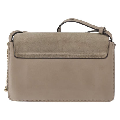Chloe Faye Shoulder Bag Leather and Suede, BEIGE, SUEDE, Shoulder bag