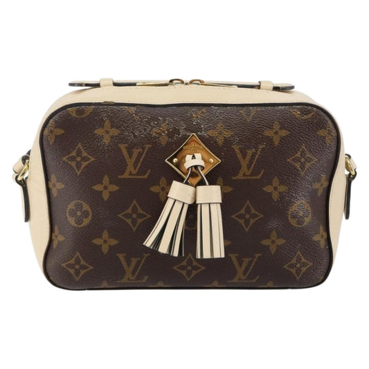 Louis Vuitton Saintonge Handbag Monogram Canvas with Leather, WHITE, CANVAS, Handbag